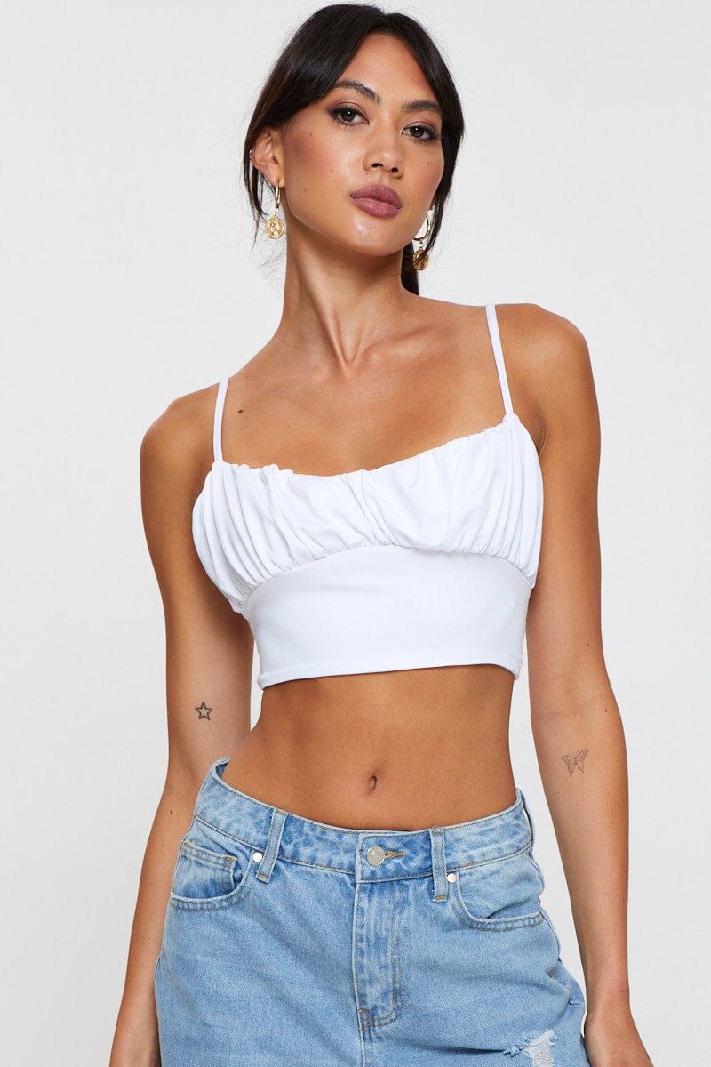 White Tie Back Top Cami - Image 3