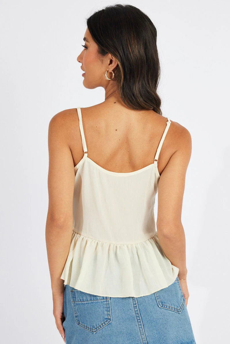 White Tie Up Top Singlet - Image 5