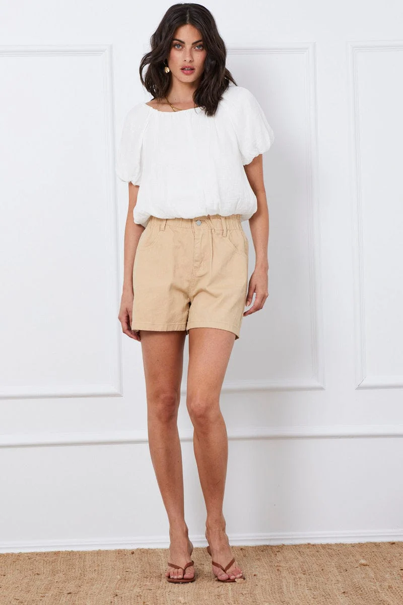 White Top Short Sleeve Round Neck Oversized - Image 2
