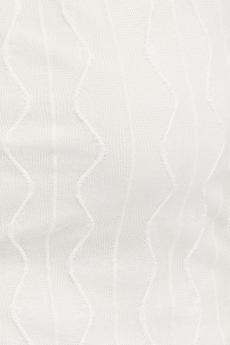 White Top Short Sleeve Sweetheart Keyhole Hook & Eye - Image 6