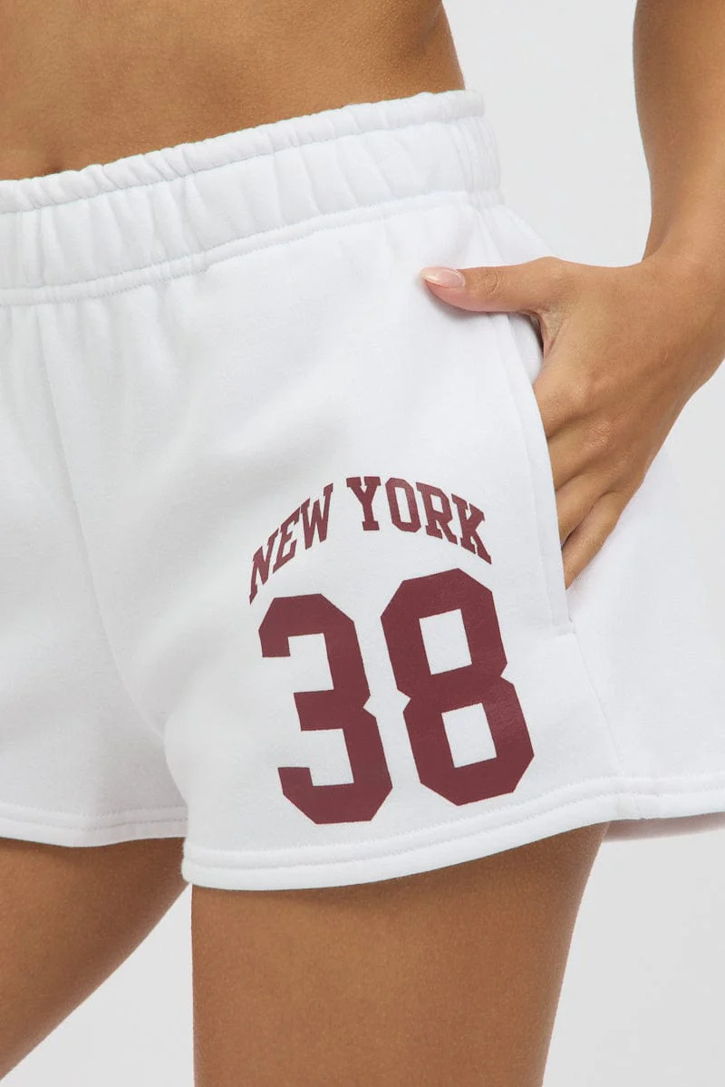 White Track Shorts Elasticated - Image 6