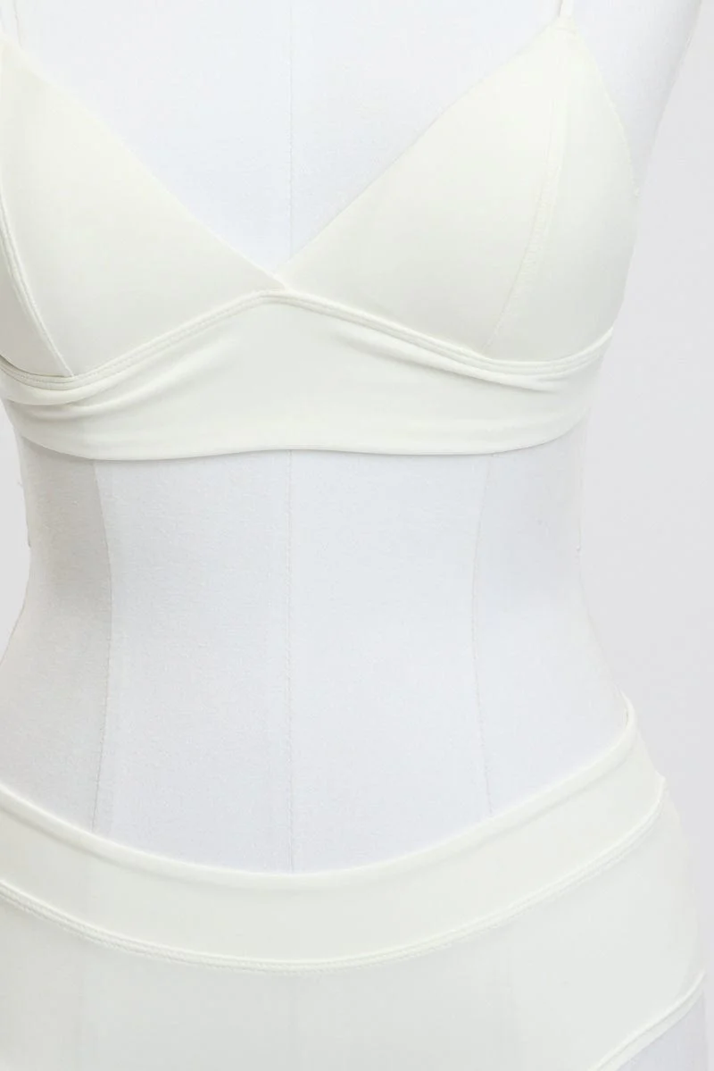 White Triangle Bra and Briefs Lingerie Set - Image 3