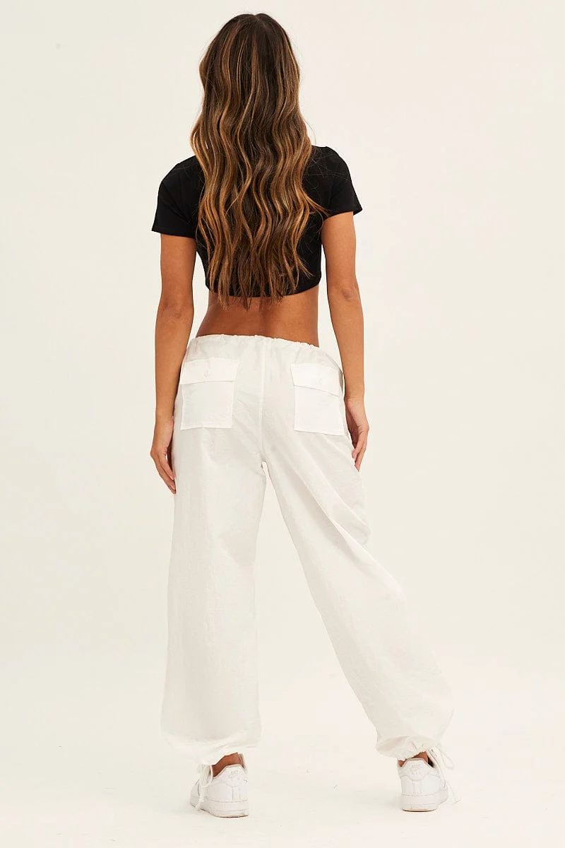 White Utility Relaxed Pant Low Rise - Image 5