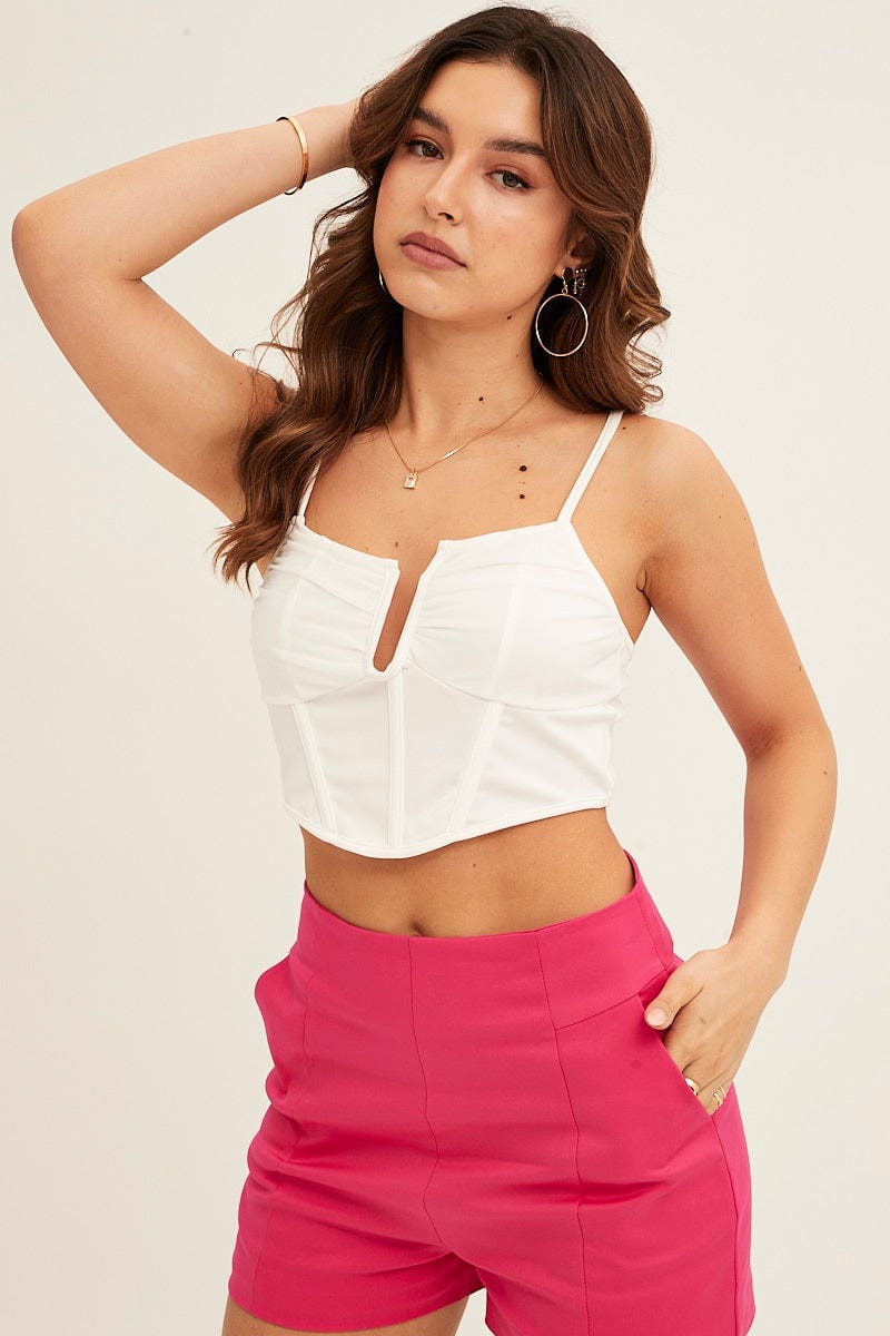 White V Wired Mesh Corset Top - Image 3