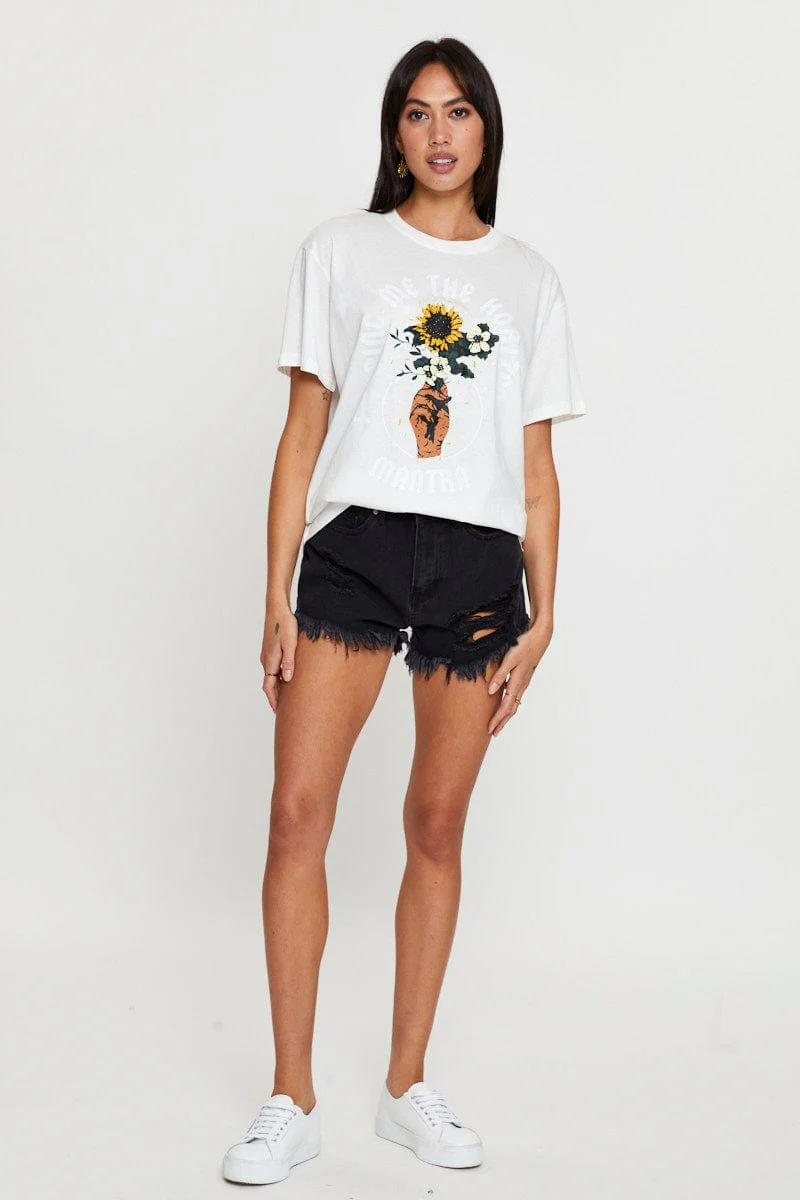 White Vintage T Shirt Boyfriend - Image 3