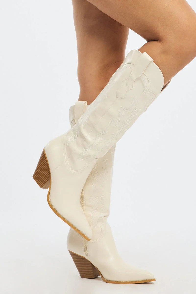 White Western Cowboy Boots - Image 2