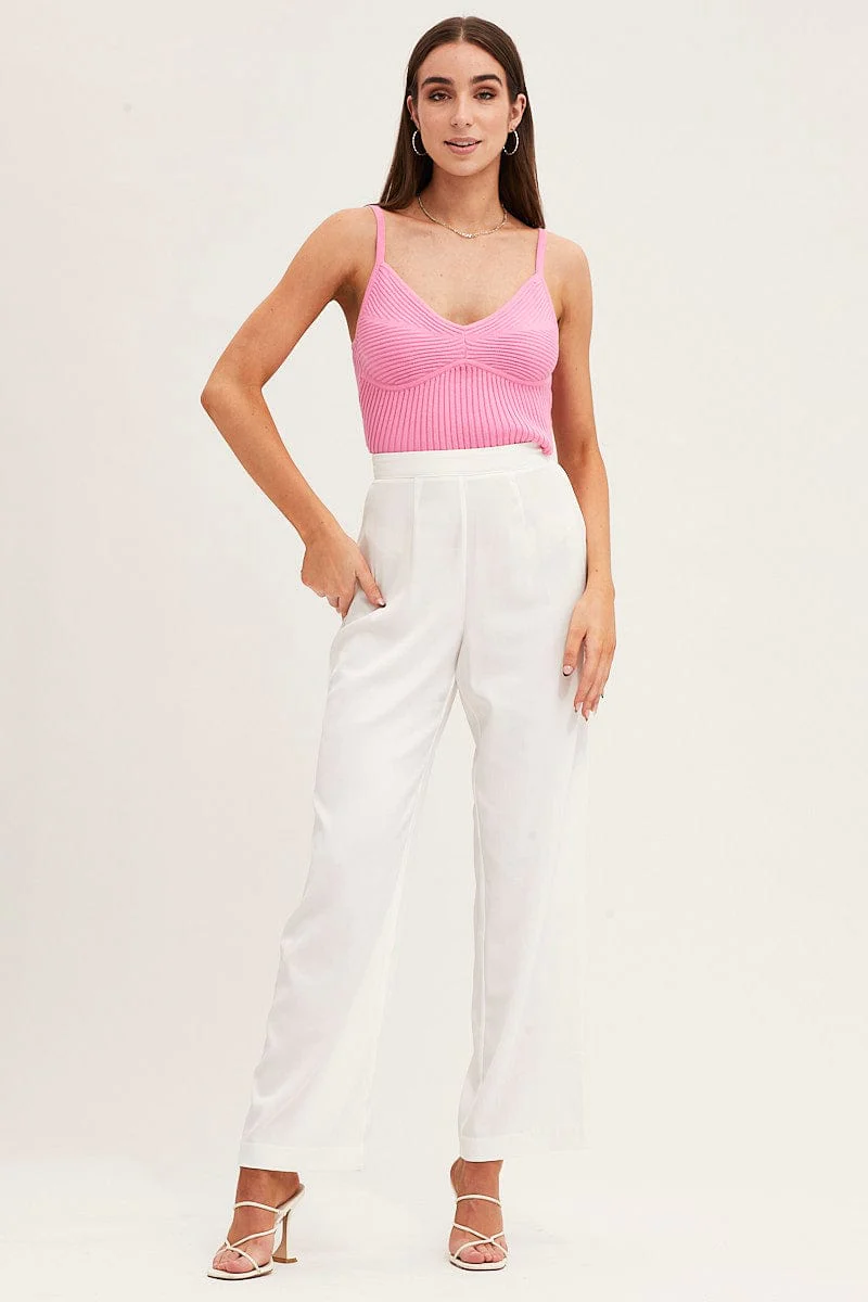 White Wide Leg Pant - Image 3