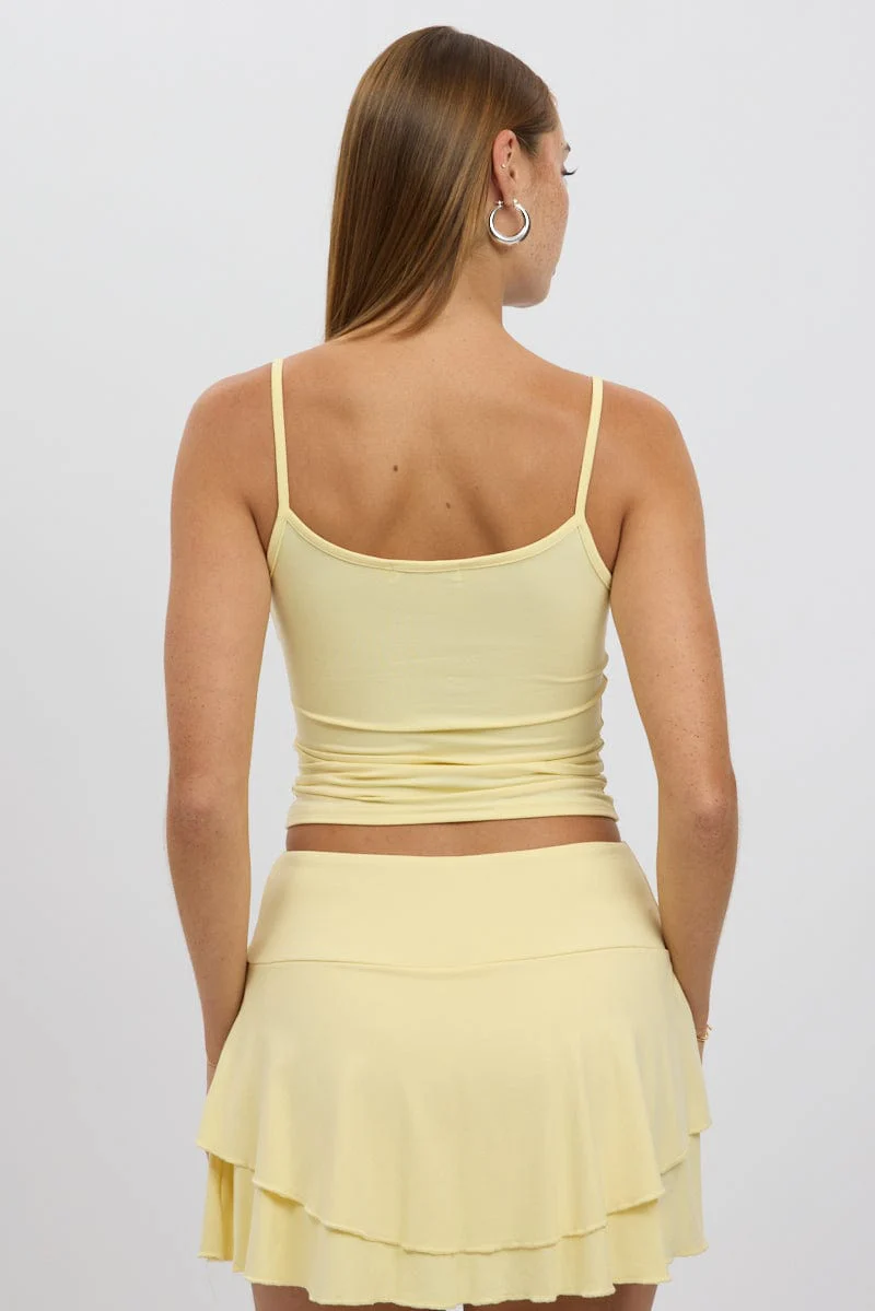 Yellow Cami Top Thin Strap Supersoft - Image 5
