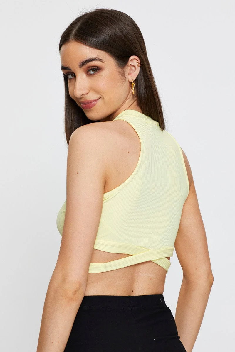 Yellow Cut Out Top Crop - Image 5