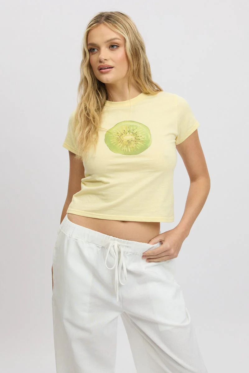 Yellow Graphic Tee Short Sleeve - Image 3