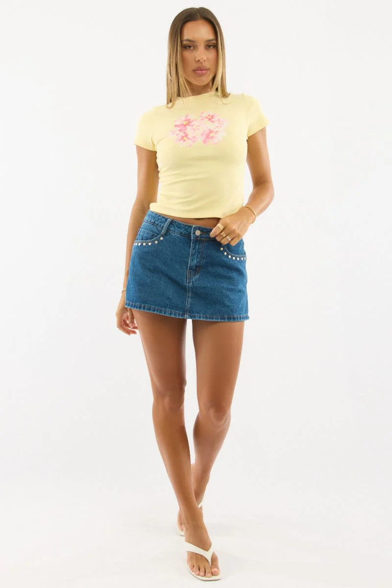 Yellow Graphic Tee Short Sleeve - Image 2