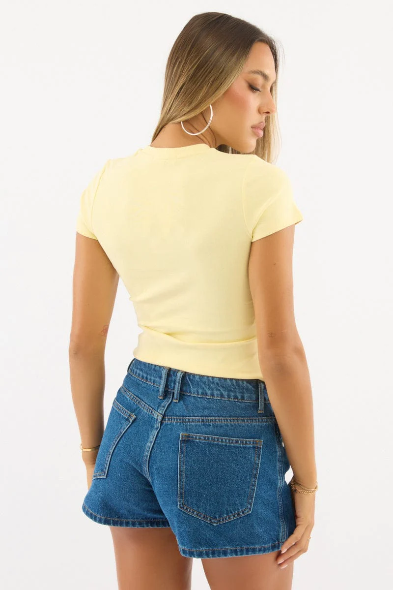 Yellow Graphic Tee Short Sleeve - Image 4