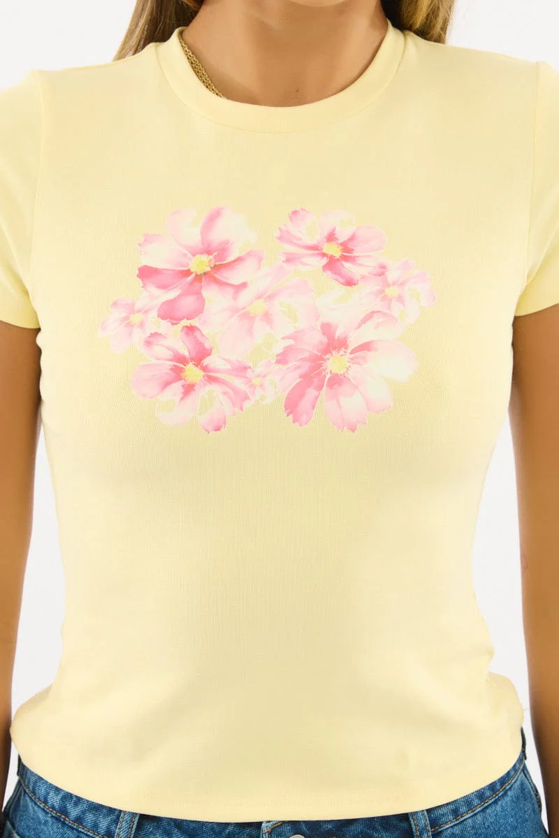 Yellow Graphic Tee Short Sleeve - Image 5