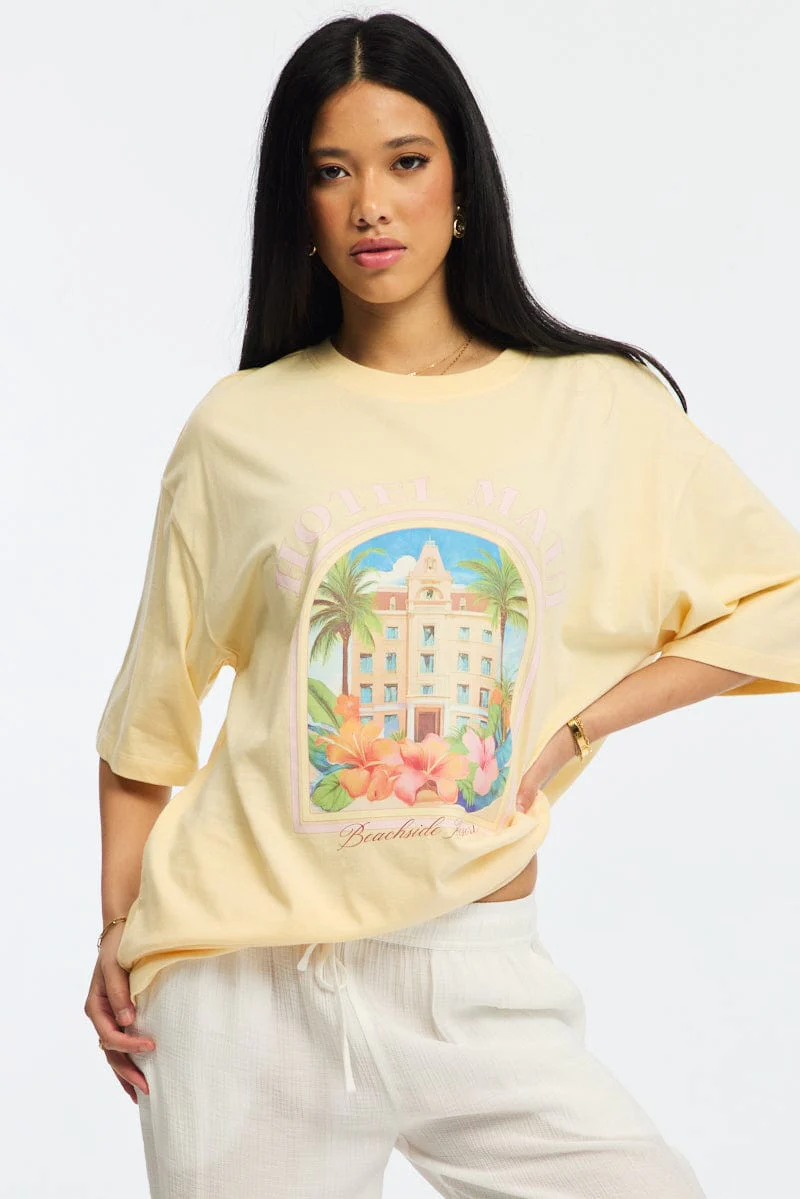 Yellow Graphic Tee Short Sleeve