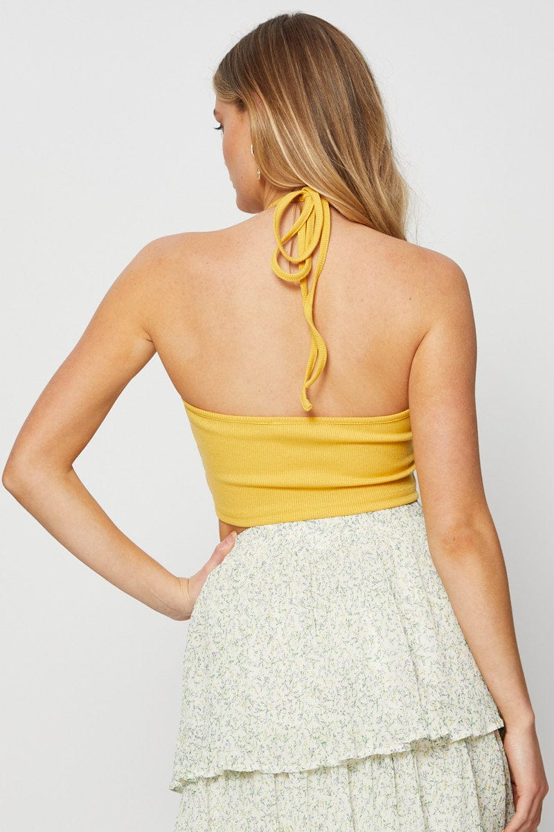 Yellow Halter Top Crop - Image 5