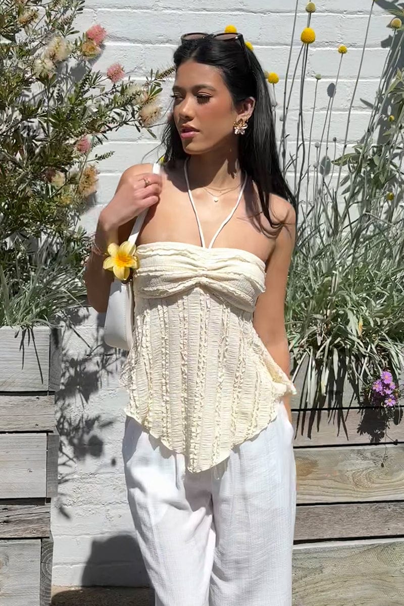 Yellow Halter Top Sleeveless