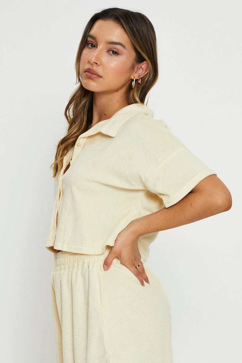 Yellow Lounge Shirt Terry - Image 4