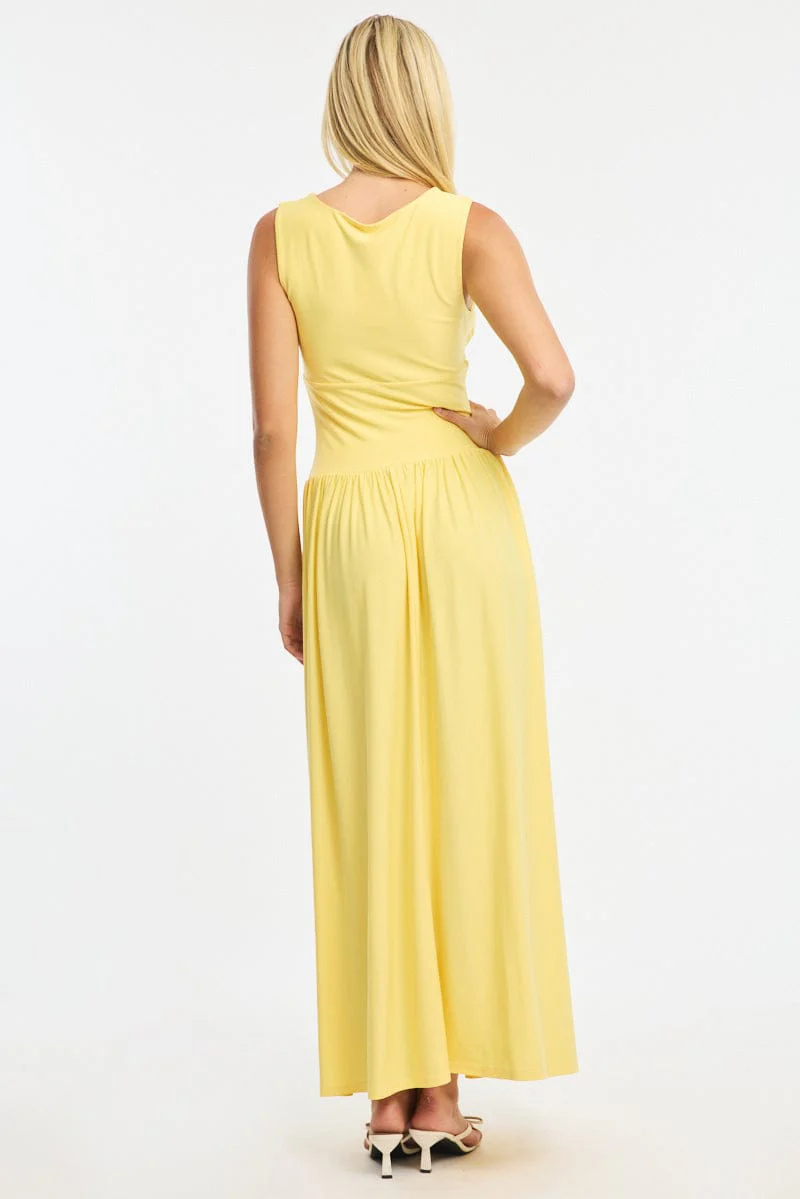 Yellow Maxi Dress Square Neck - Image 4