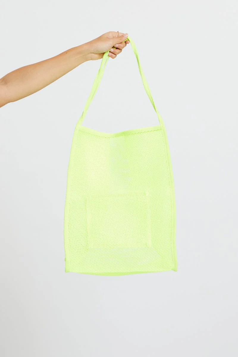 Yellow Mesh Tote Bag - Image 2