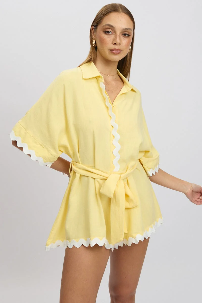 Yellow Oversized Playsuit - Image 3