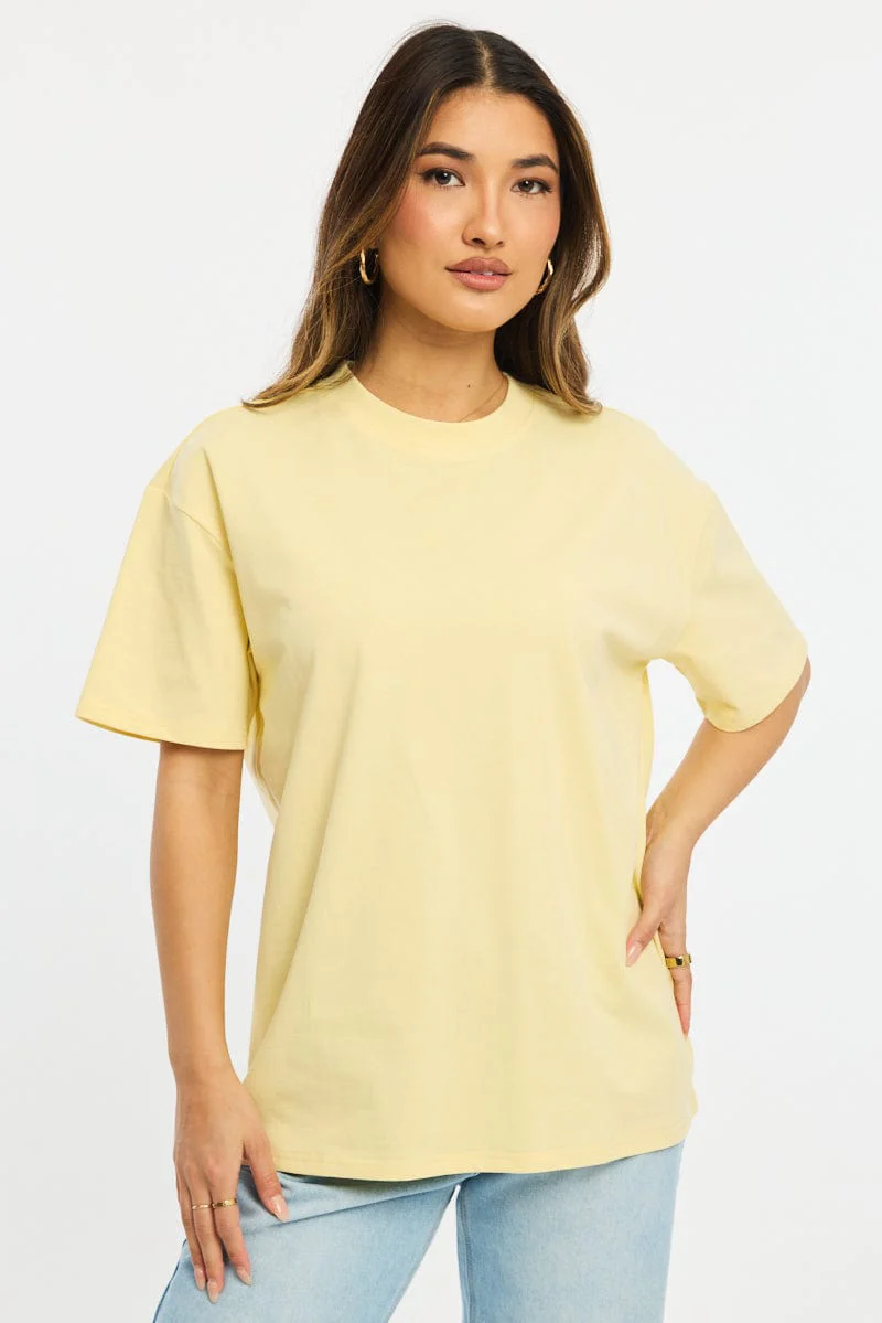 Yellow Oversized Tee Short Sleeve