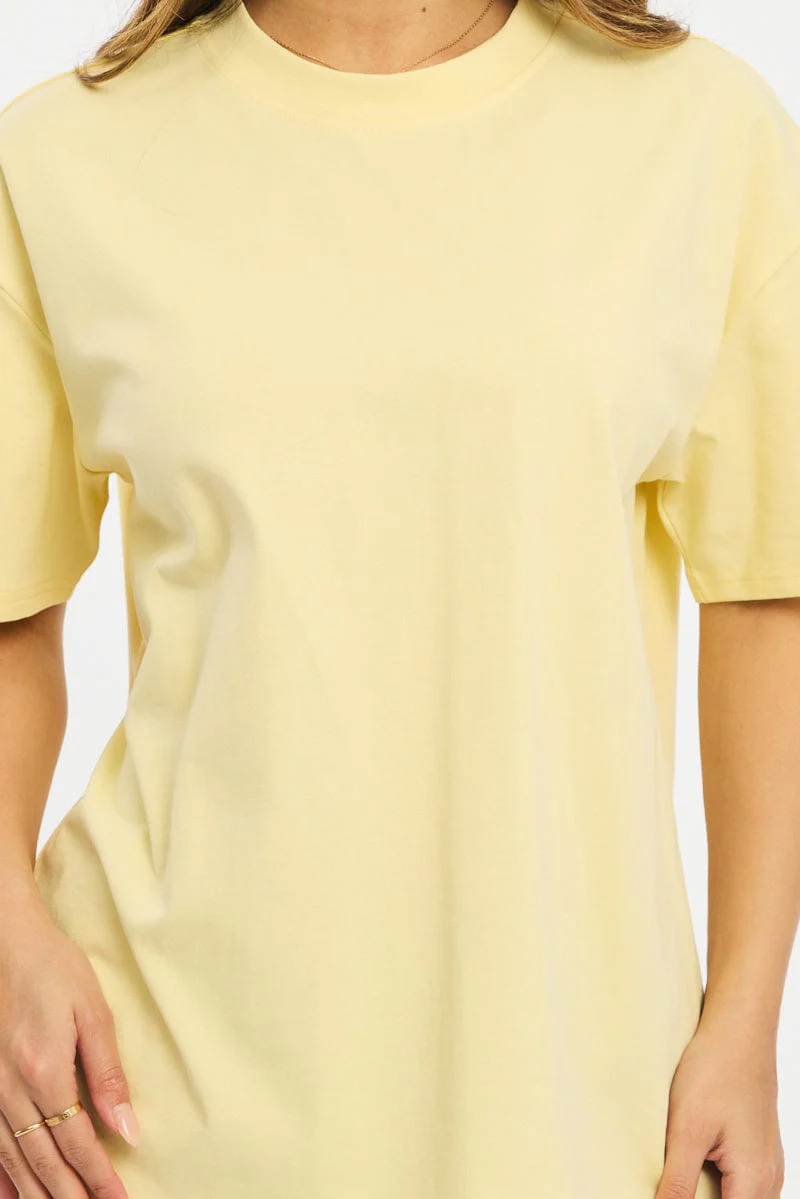 Yellow Oversized Tee Short Sleeve - Image 5