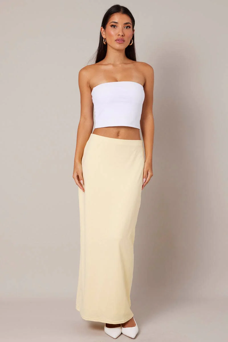 Yellow Supersoft Slim Fit Maxi Skirt - Image 2