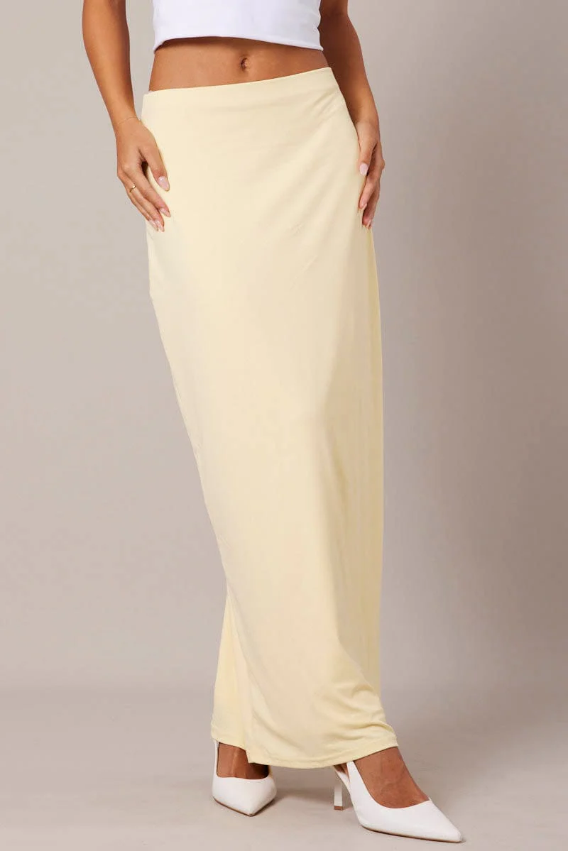 Yellow Supersoft Slim Fit Maxi Skirt - Image 3