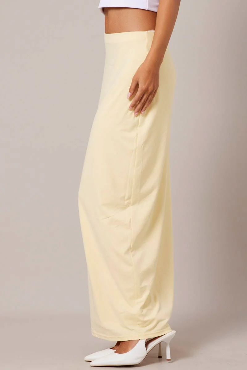 Yellow Supersoft Slim Fit Maxi Skirt - Image 4