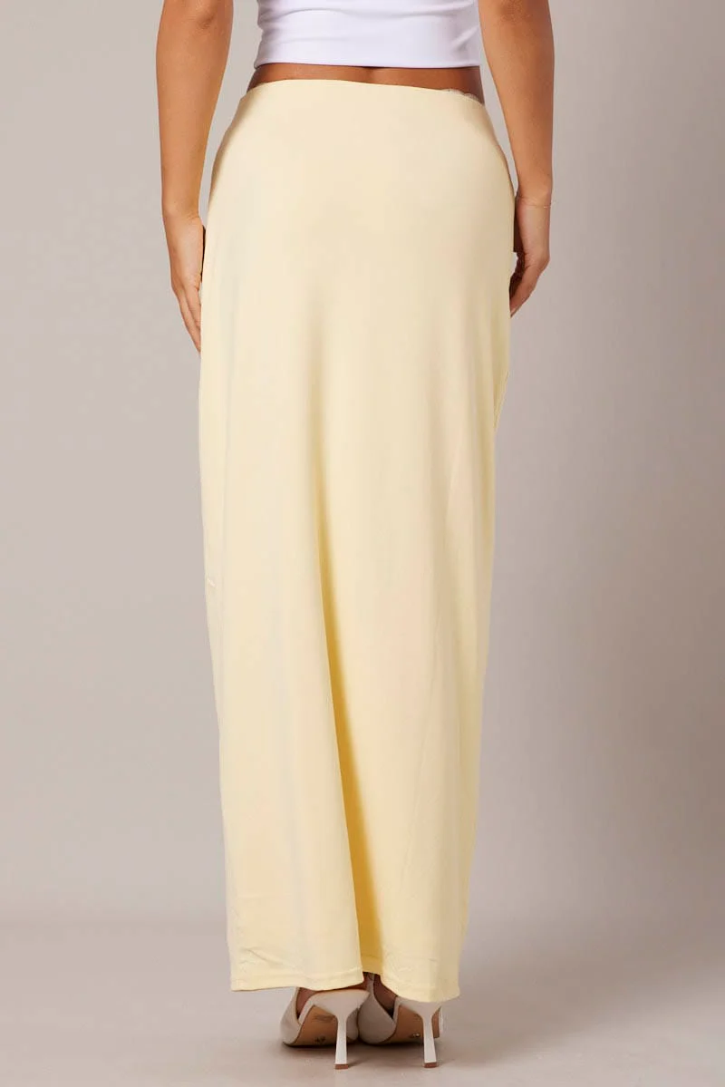 Yellow Supersoft Slim Fit Maxi Skirt - Image 5
