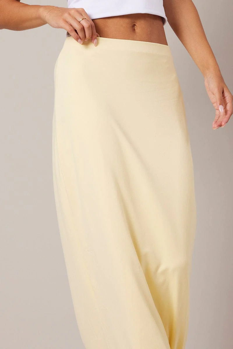 Yellow Supersoft Slim Fit Maxi Skirt - Image 6
