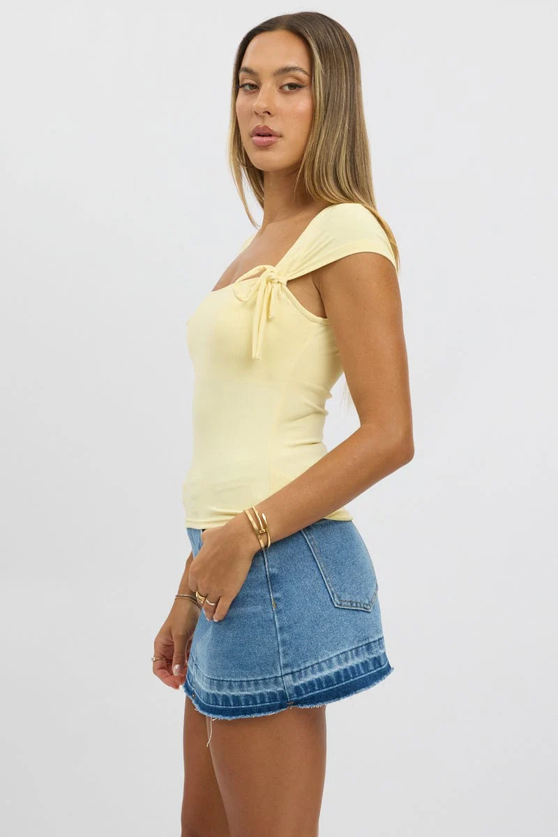Yellow Supersoft Tank Scoop Neck Ribbon - Image 4