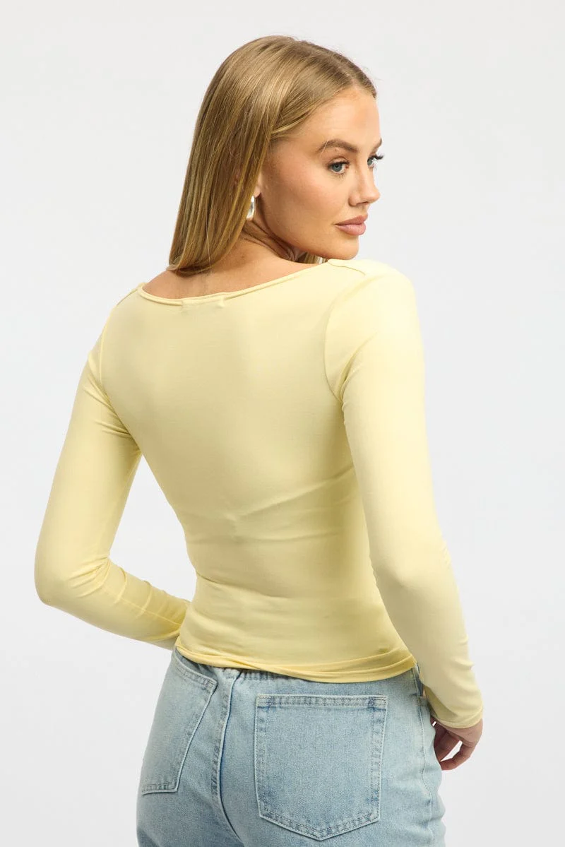 Yellow Supersoft Top Long Sleeve Cross Over - Image 5