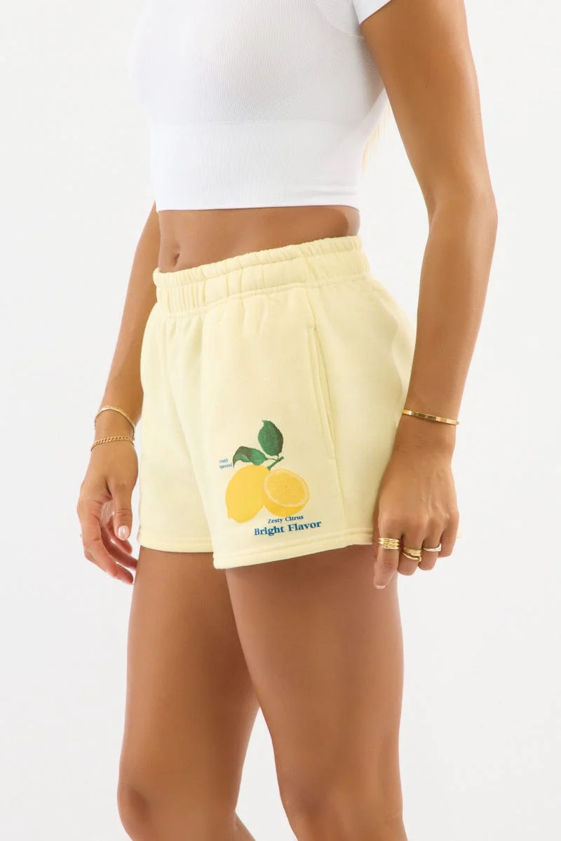 Yellow Track Shorts Elasticated - Image 3